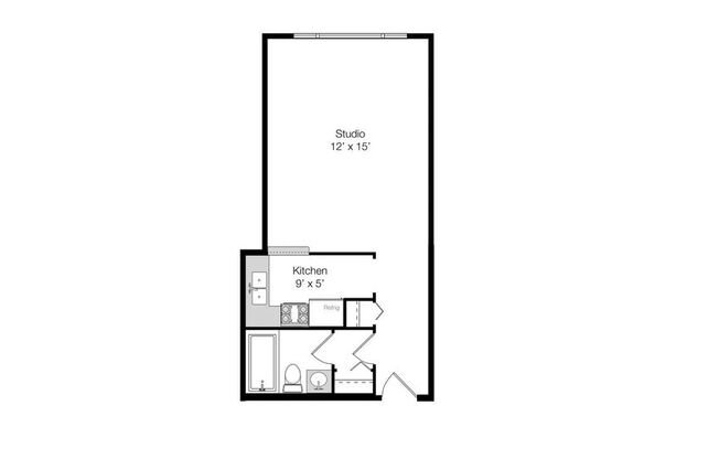 Studio, 1 bath, 400 sqft, $1,450, Unit 204