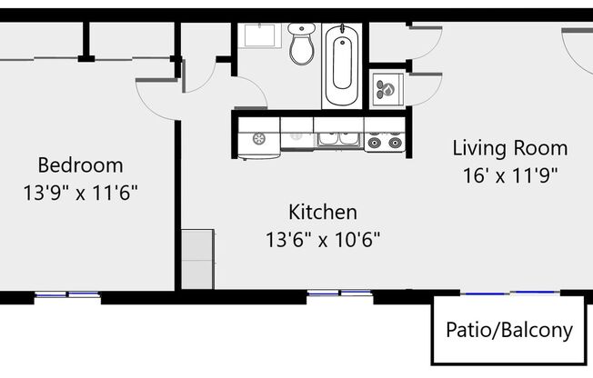 1 bed, 1 bath, 600 sqft, $945, Unit AH 2063-01