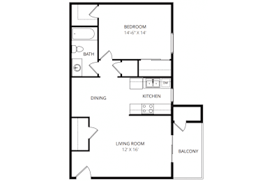 1 bed, 1 bath, 744 sqft, $925