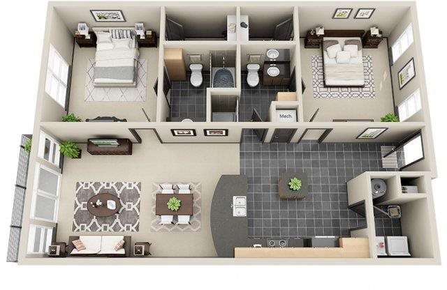 2 beds, 2 baths, 1,275 sqft, $2,014