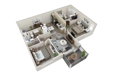 2 beds, 2 baths, 870 sqft, $1,809