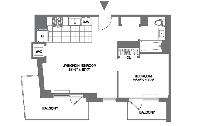1 bed, 1 bath, 673 sqft, $3,600