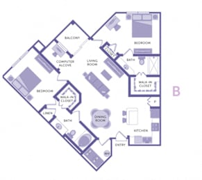 2 beds, 2 baths, 1,107 sqft, $1,699