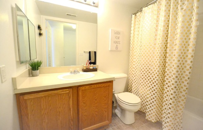 this is a photo of the bathroom in a 1 bedroom apartment at deer hill apartments in c