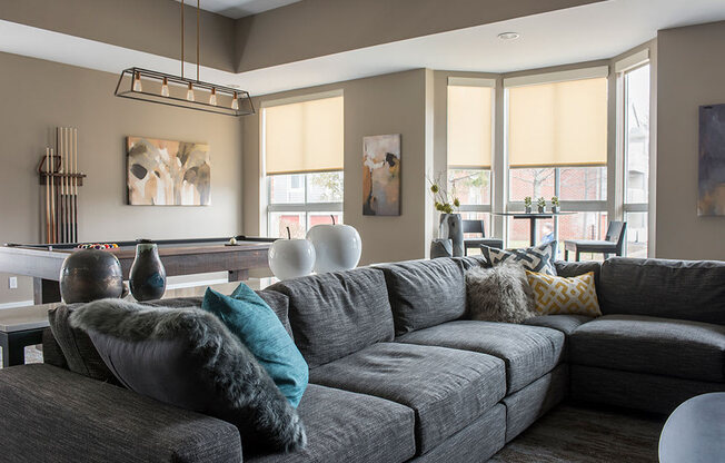 Resident Lounge at The Pointe at St. Joseph Apartments, South Bend, Indiana