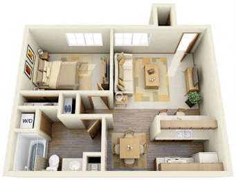 1 bed, 1 bath, 628 sqft, $1,013