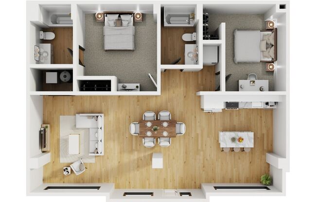 2 beds, 2 baths, 1,261 sqft, $1,925, Unit 8-107