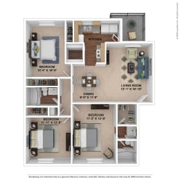 3 beds, 2 baths, 1,252 sqft, $2,117