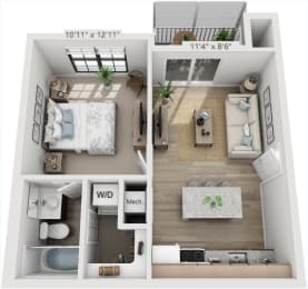 1 bed, 1 bath, 533 sqft, $1,785
