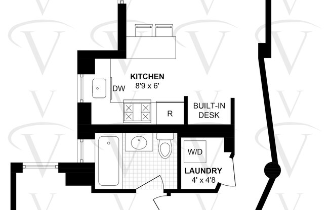 1 bed, 1 bath, 622 sqft, $3,975, Unit 8B