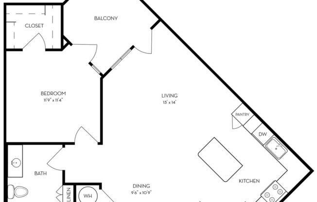 1 bed, 1 bath, 802 sqft, $1,833