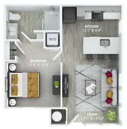 Studio, 1 bath, 575 sqft, $1,750