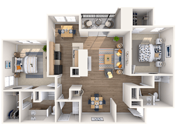 2 beds, 2 baths, 1,188 sqft, $1,250