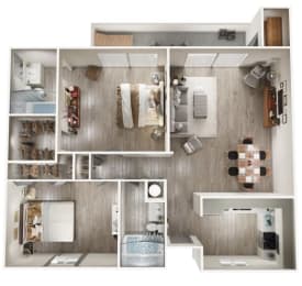 a floor plan of a 2 bedroom apartment