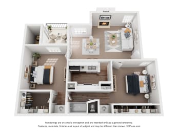 2 beds, 1 bath, $1,069