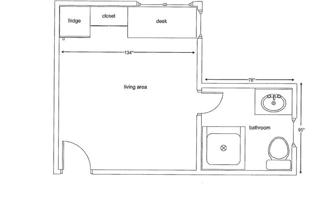 Studio, 1 bath, 220 sqft, $949, Unit 209