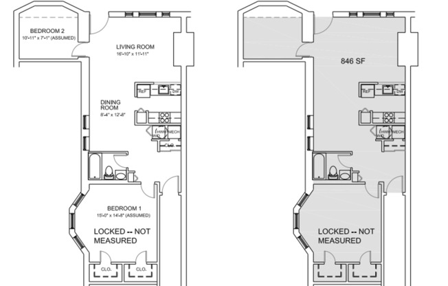 1 bed, 1 bath, 616 sqft, $2,325, Unit B-105
