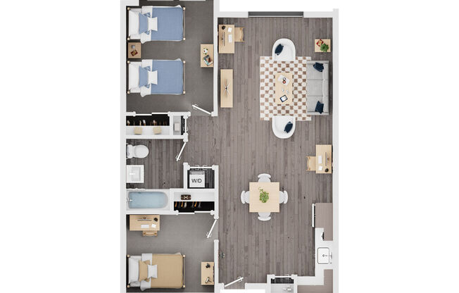 2 beds, 1 bath, 800 sqft, $3,192