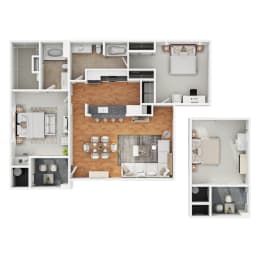 2 beds, 2 baths, 1,182 sqft, $1,719