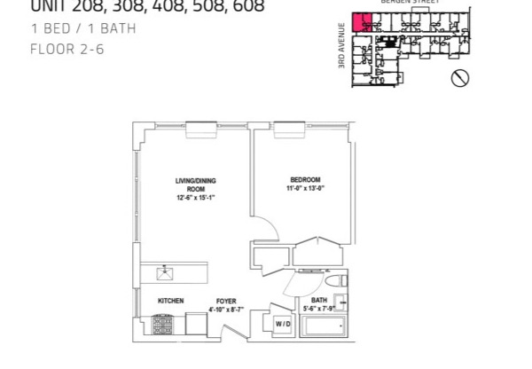 1 bed, 1 bath, 625 sqft, $3,977, Unit 508