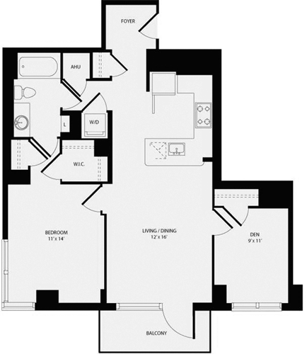 1 bed, 1 bath, 853 sqft, $2,884, Unit 1202