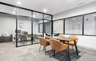 Business center with Meeting table at Panton Mill Station Apartments,J Street Property Services, LLC, Illinois