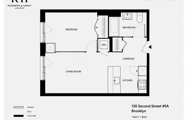 1 bed, 1 bath, $3,404, Unit 5A