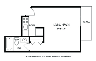 Studio, 1 bath, $800, Unit 4