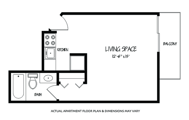 Studio, 1 bath, $800, Unit 4