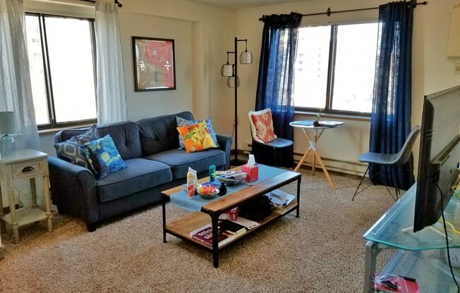 one bedroom apartment living room