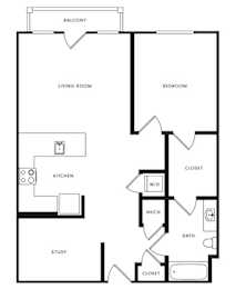 1 bed, 1 bath, 851 sqft, $1,924