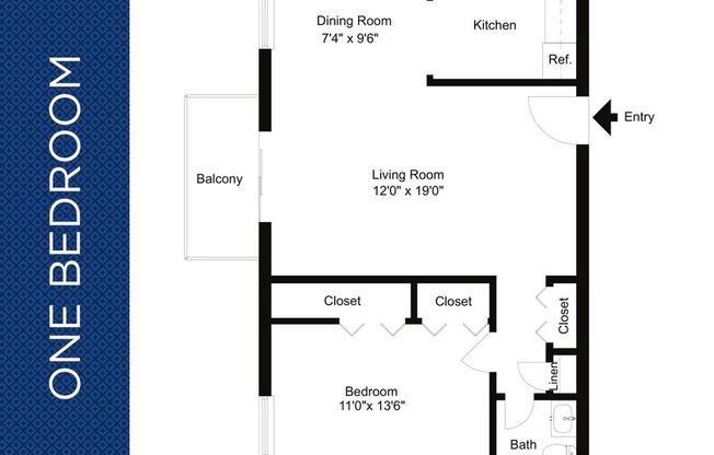 1 bed, 1 bath, 640 sqft, $1,319, Unit O305