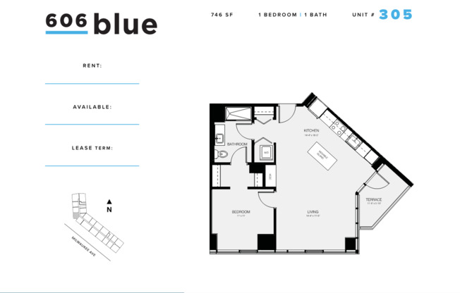 1 bed, 1 bath, 746 sqft, $3,150, Unit 305