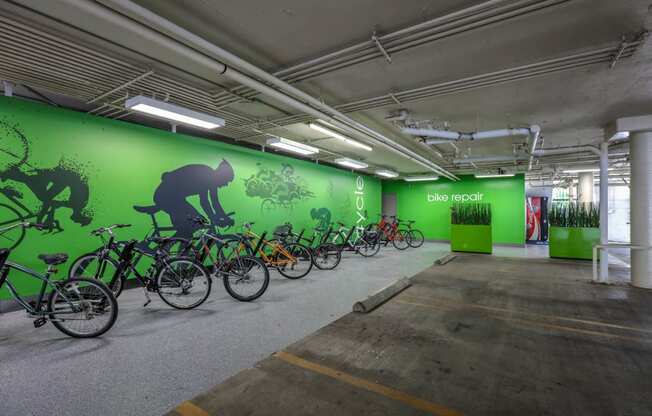 Bike Storage at The Plaza Apartments, Los Angeles, CA, 90024