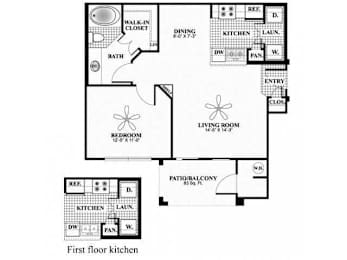 1 bed, 1 bath, 715 sqft, $1,424
