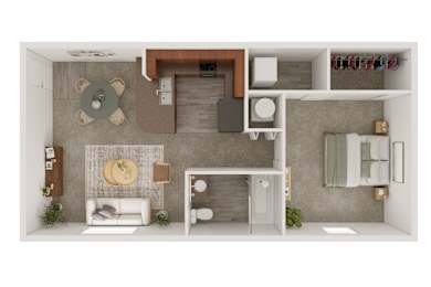 1 bed, 1 bath, 513 sqft, $1,109