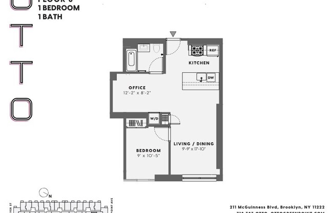 1 bed, 1 bath, $4,500, Unit 627