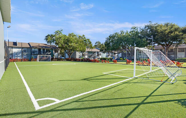 Community soccer field at Seven Lakes at Carrollwood in Tampa, Florida.