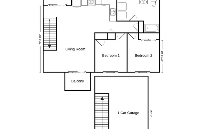 2 beds, 1 bath, 1,040 sqft, $1,485, Unit AT 709-36