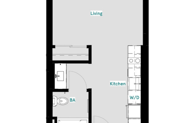 Studio, 1 bath, 388 sqft, $1,099, Unit 707