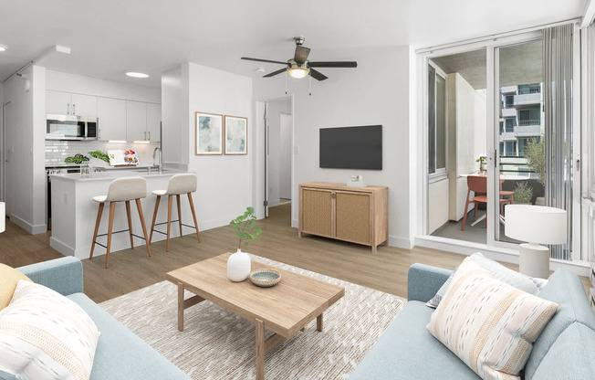 Living Room with Balcony and Hard Surface Flooring