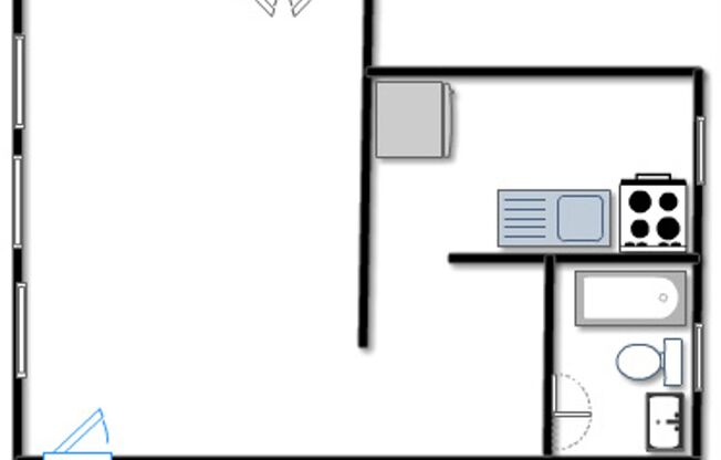 Studio, 1 bath, 500 sqft, $1,495, Unit 445-9