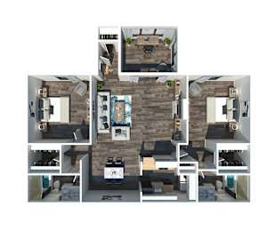 2 beds, 2 baths, 1,275 sqft, $1,468