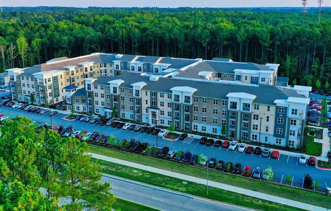 Aerial View Of Pointe at Lake CrabTree in North Carolina Apartment Rentals