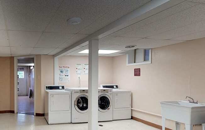 Laundry facility area for residents at Woodlee Terrace Apartments, Virginia