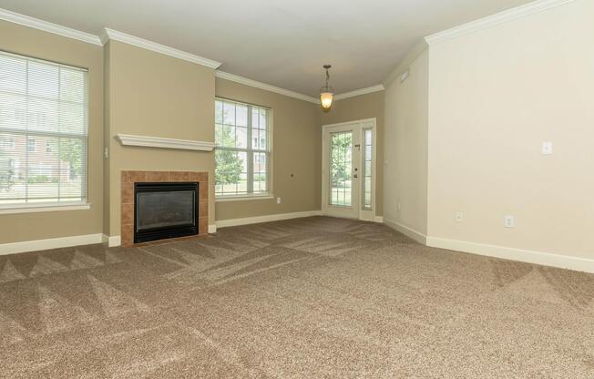 a room with a large window