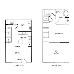 1 bed, 1.5 baths, 804 sqft, $2,490