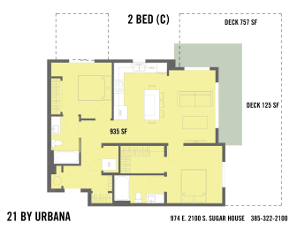 2 beds, 2 baths, 935 sqft, $2,950