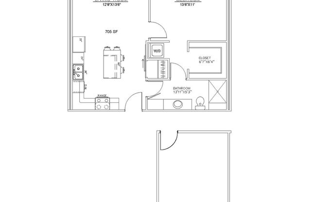 1 bed, 1 bath, 705 sqft, $1,185, Unit 2045-10