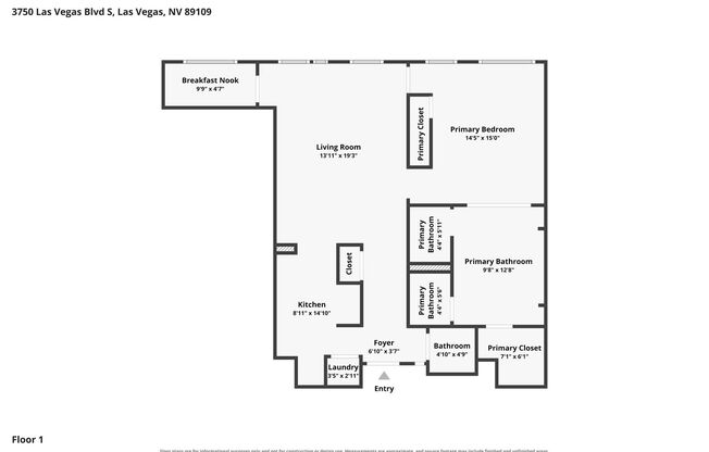 1 bed, 1.5 baths, $7,395